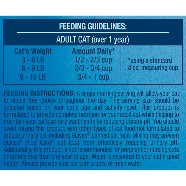 9Lives Plus Care Dry Cat Food With Tuna & Egg Flavors, 15.5 lb Bag