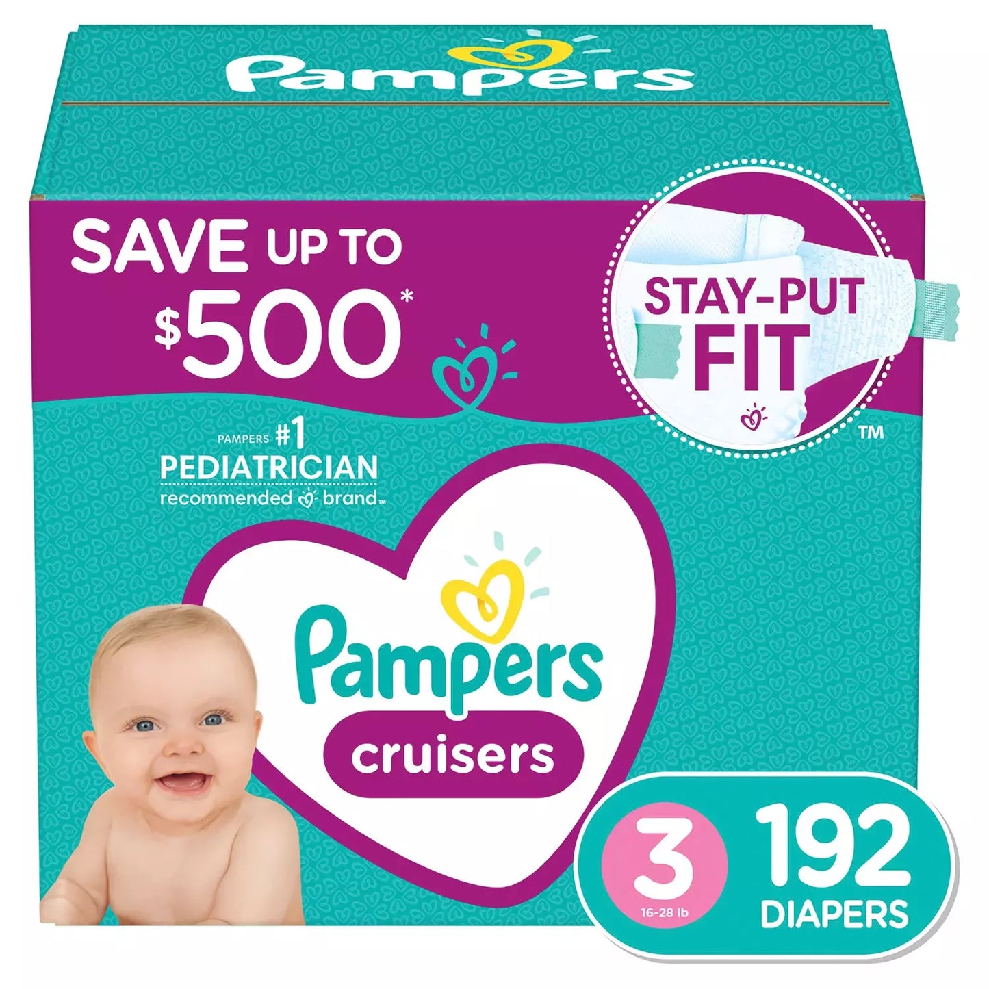 Pampers Cruisers Diapers - (Size 3 192 Count)