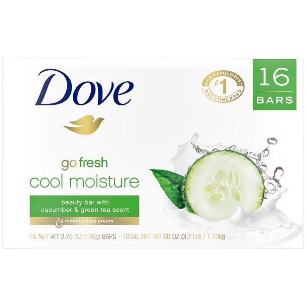 Dove Go Fresh Beauty Bar, Cool Moisture (3.75 oz., 16 ct.)