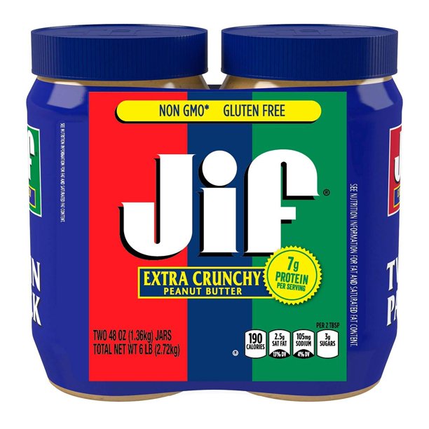 Jif Extra Crunchy Peanut Butter (48 oz., 2 pk.)
