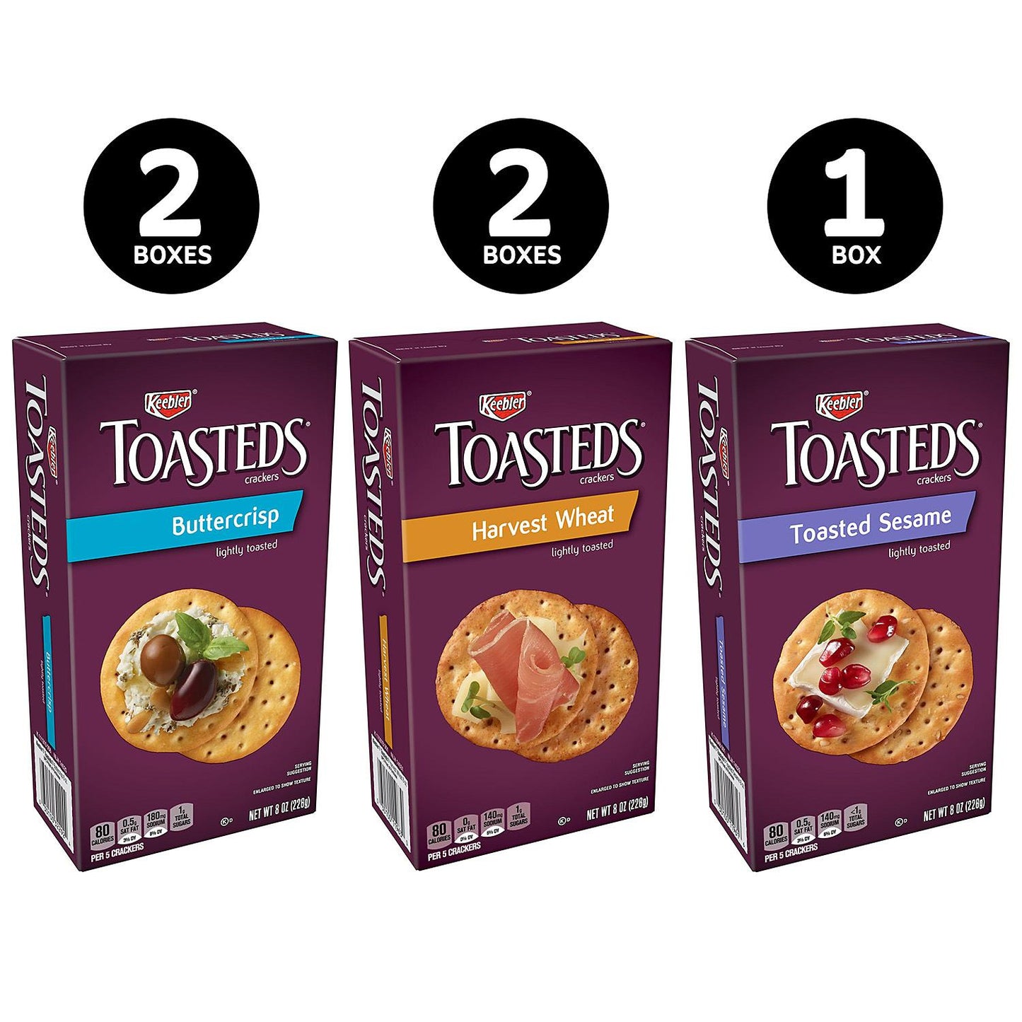 Kellogg's Toasteds Crackers Variety Pack (8 oz., 5 pk.)