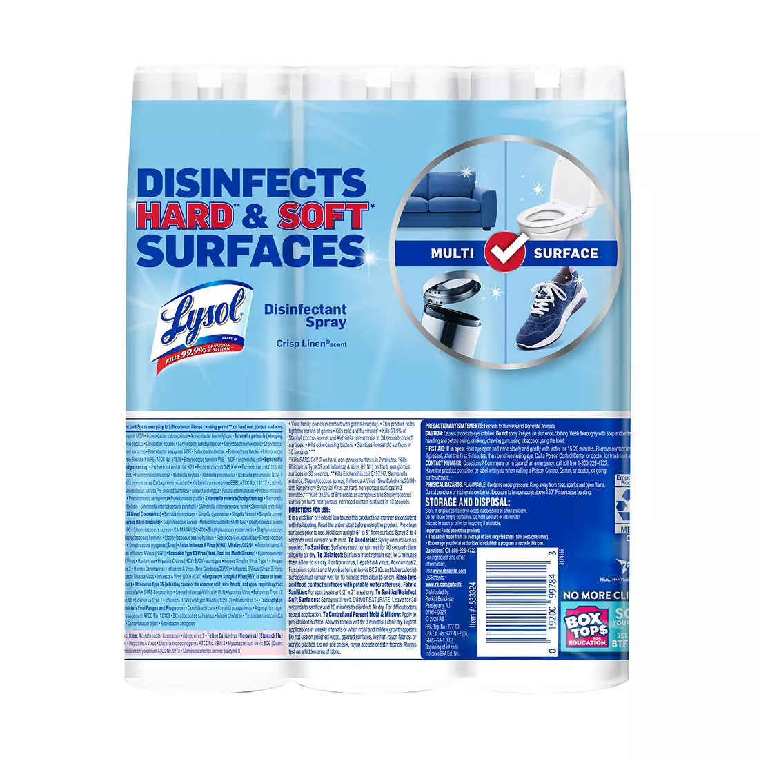 Lysol Disinfectant Spray, Crisp Linen 3pk./19 oz.