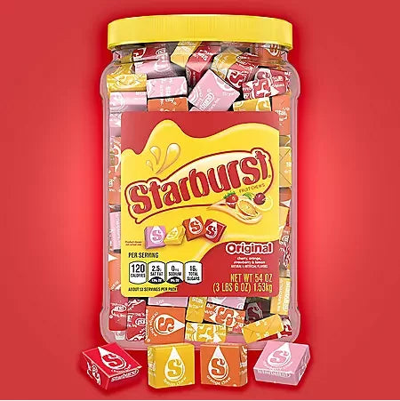 Starburst Original Fruity Chewy Candy Bulk Jar (3lbs 6oz)