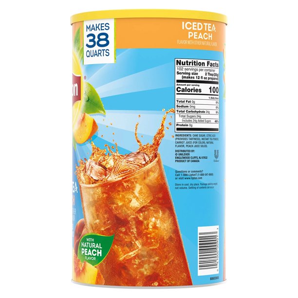 Lipton Sweetened Iced Tea Mix, Peach (89.8 oz.)