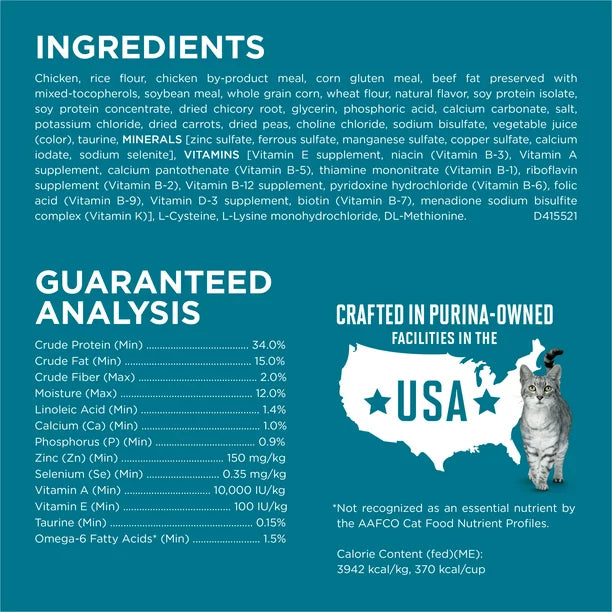 Purina One Tender Selects Blend Dry Cat Food Chicken, 22 lb Bag