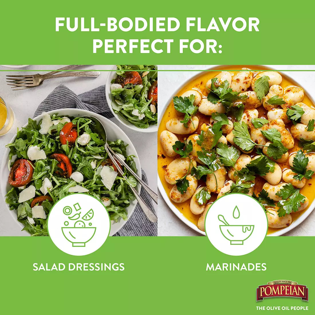 Pompeian Robust Extra Virgin Olive Oil, First Cold Pressed, Full-Bodied Flavor, 101 fl. oz.