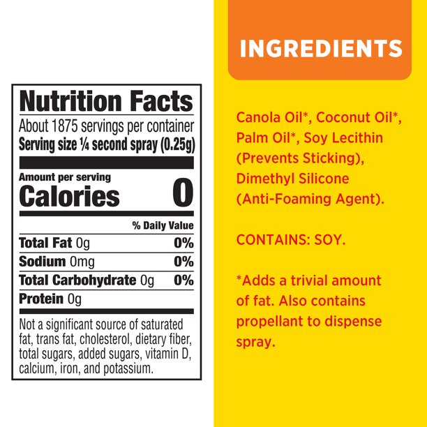 (2 Pack) PAM Original Cooking Spray, Canola Oil Nonstick Cooking & Baking Spray, 10 oz