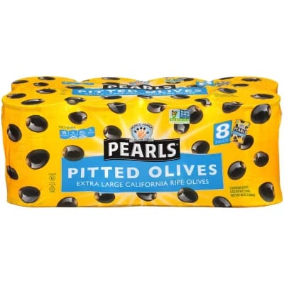 Pearls Extra-Large Pitted Olives (6 oz., 8 pk.)