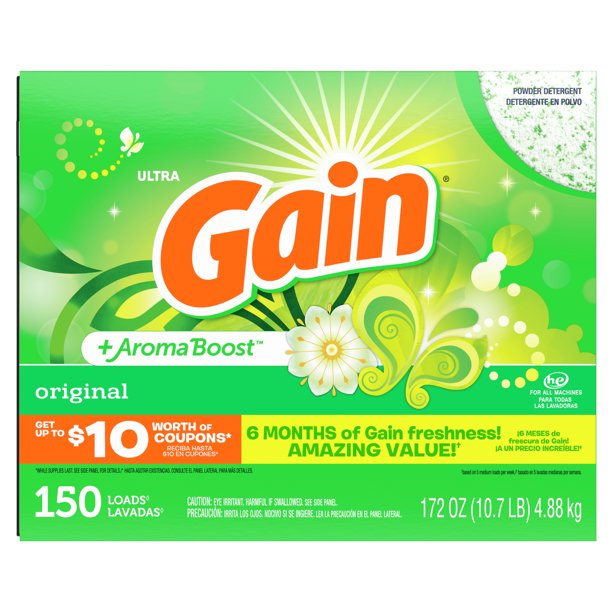 Gain Original 150 Loads, Powder Laundry Detergent, 172 Oz