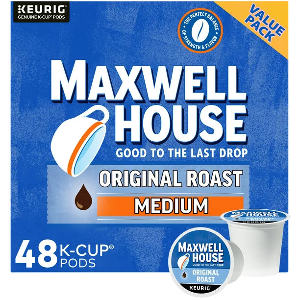 Maxwell House Original Roast Ground Coffee K-Cups, 48 ct Box