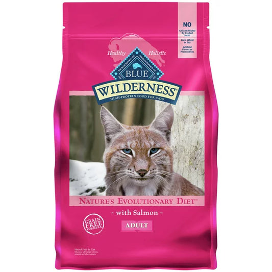 Blue Buffalo Wilderness High Protein Salmon Dry Cat Food for Adult Cats, Grain-Free, 4 lb. Bag