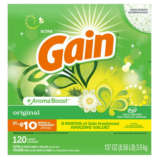 Gain Original, Powder Laundry Detergent, 137 oz, 120 Loads