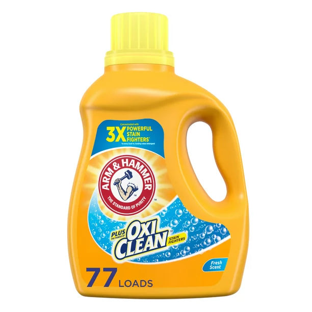 Arm & Hammer Plus OxiClean Fresh Scent, 77 Loads Liquid Laundry Detergent, 100.5 fl oz