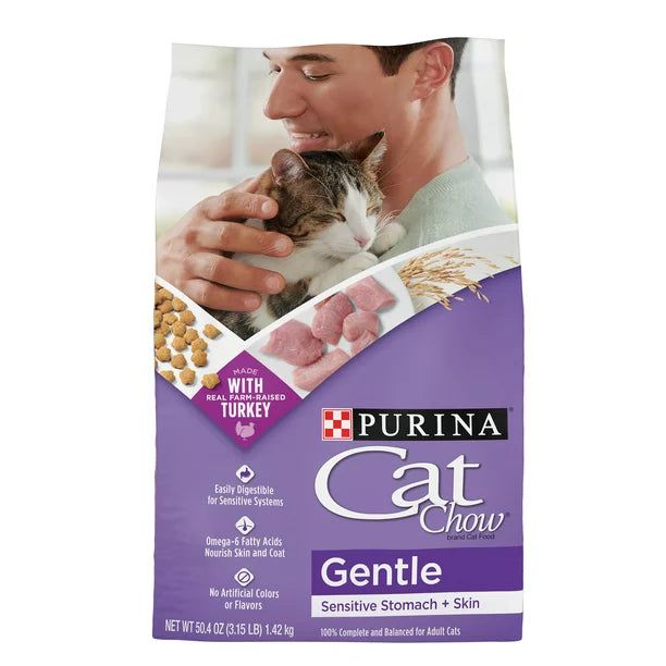 Purina Cat Chow Gentle Dry Cat Food, 3.15 lb Bag