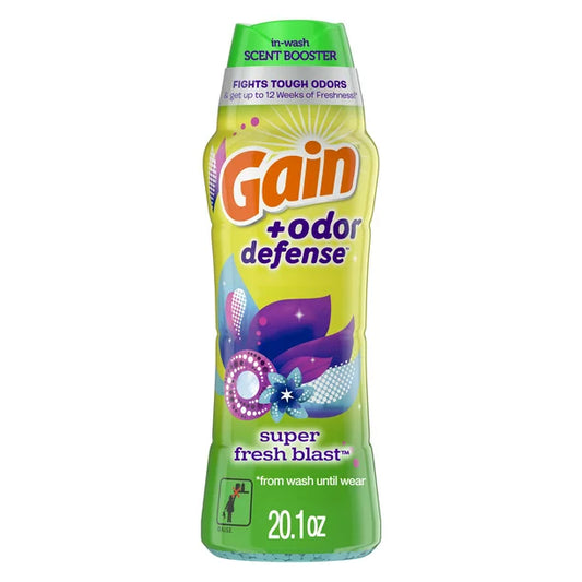 Gain + Odor Defense In-Wash Scent Booster, Super Fresh Blast Scent, 20.1 oz