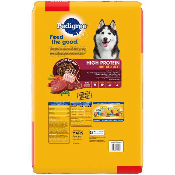 Pedigree High Protein Beef & Lamb Dry Dog Food for Adult Dog, 18 lb. Bag