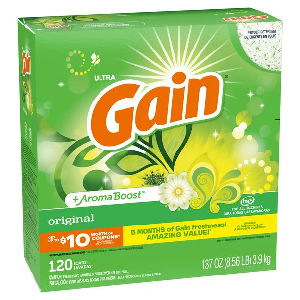 Gain Original, Powder Laundry Detergent, 137 oz, 120 Loads