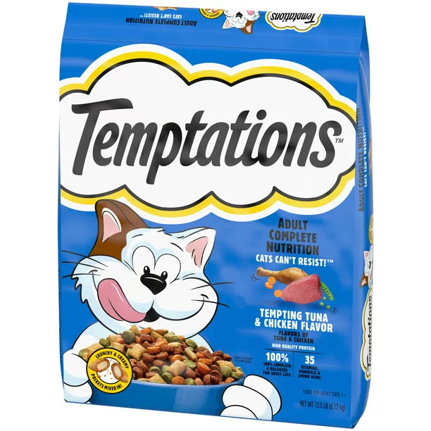 TEMPTATIONS Tempting Tuna & Chicken Flavor Adult Dry Cat Food, 13.5 lb. Bag Walmart Exclusive