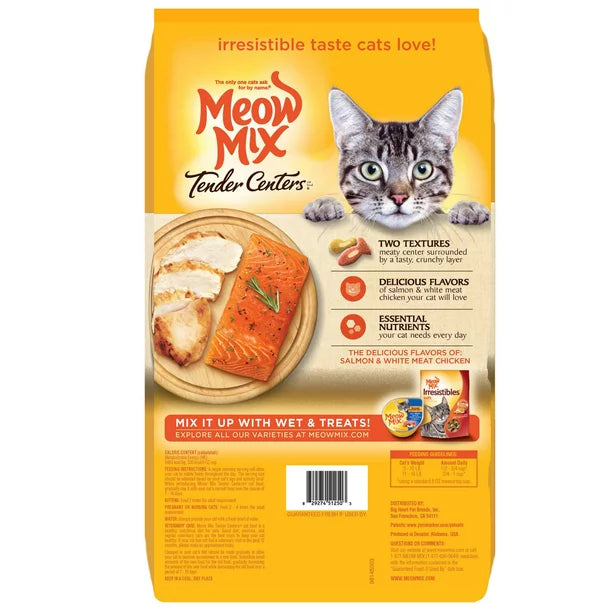 Meow Mix Tender Centers Salmon & White Meat Chicken Dry Cat Food, 13.5 Pounds