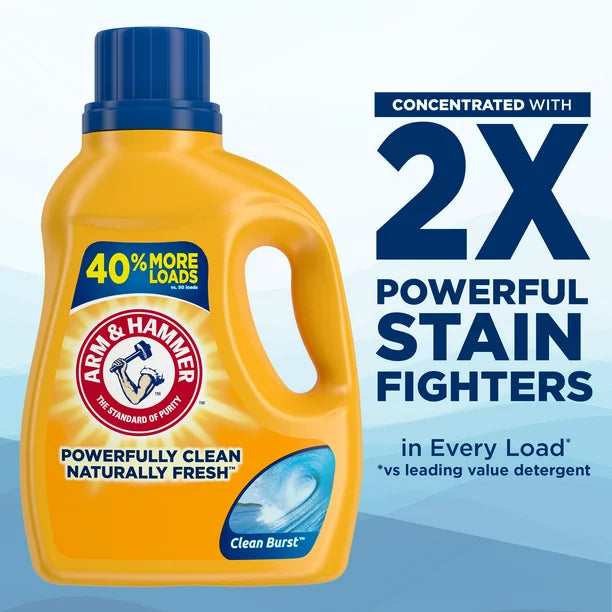 Arm & Hammer Clean Burst, 105 Loads Liquid Laundry Detergent, 105 fl oz