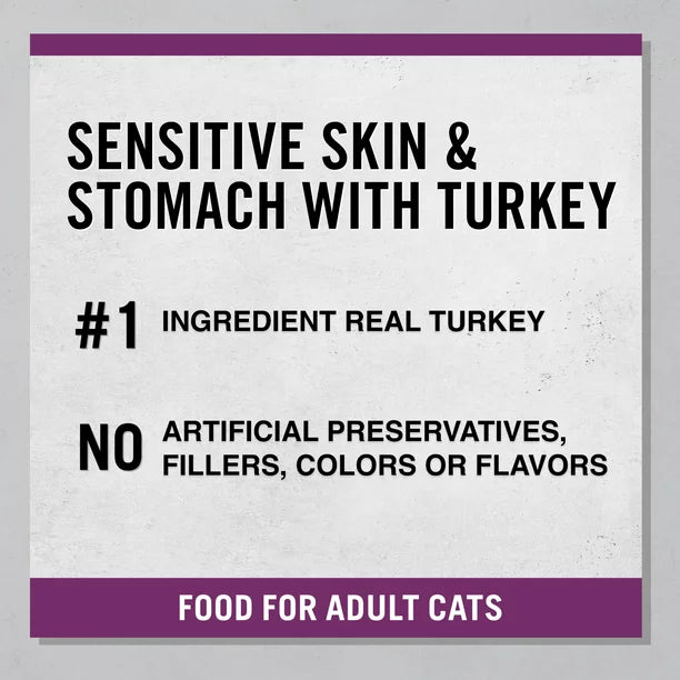 Pure Balance PRO+ Sensitive Skin & Stomach with Turkey Dry Cat Food, 7 lbs