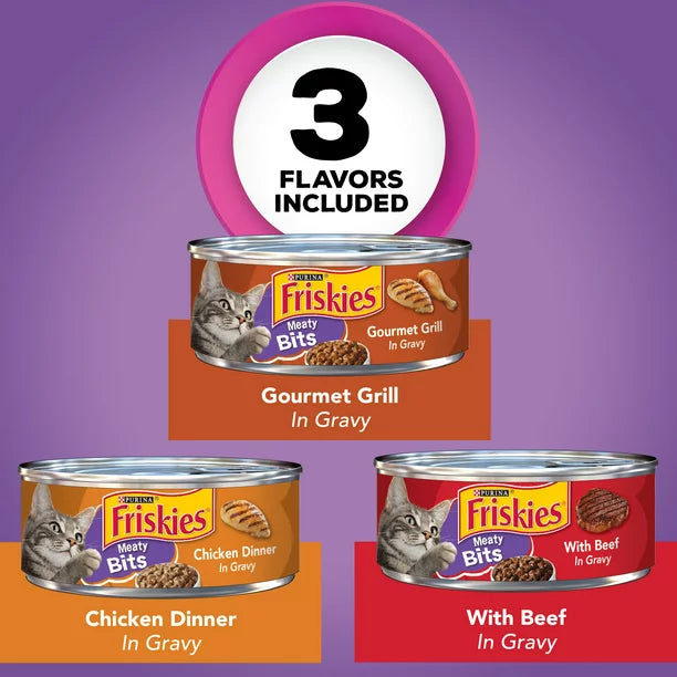 Friskies Gravy Wet Cat Food Variety Pack, 5.5 oz Cans (24 Pack)