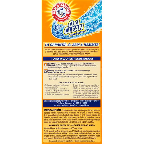 Arm Hammer Plus OxiClean Powder Laundry Detergent, Fresh Scent, 115 Loads