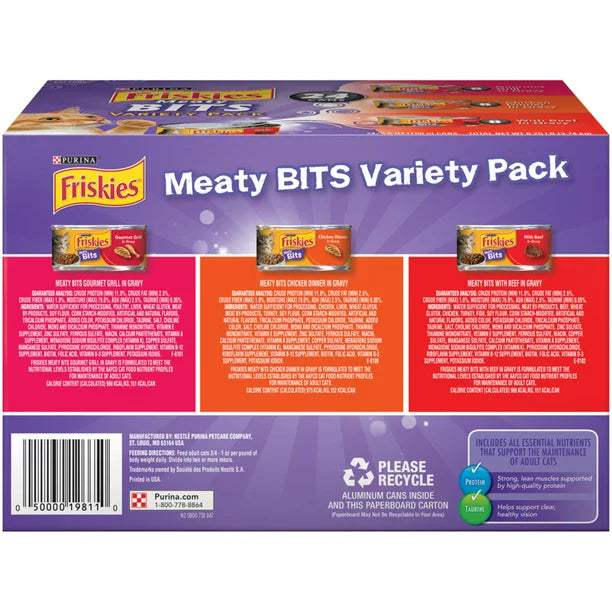 Friskies Gravy Wet Cat Food Variety Pack, 5.5 oz Cans (24 Pack)