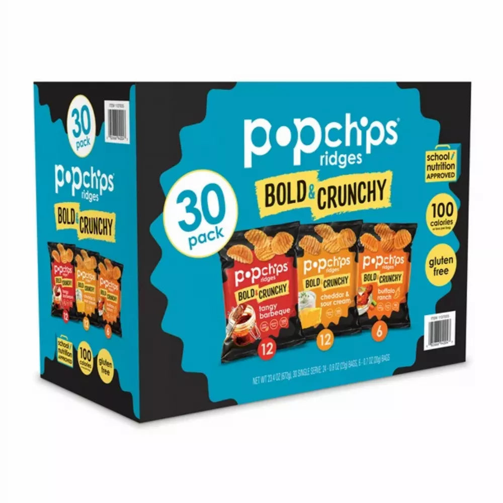 Popchips Bold & Crunchy Ridges Variety Box (30 ct.)