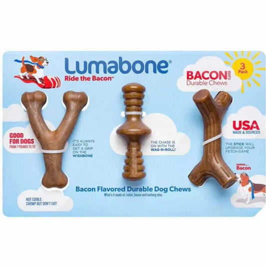 Lumabone Durable Chew Toys, Bacon Flavored (3 pk.)