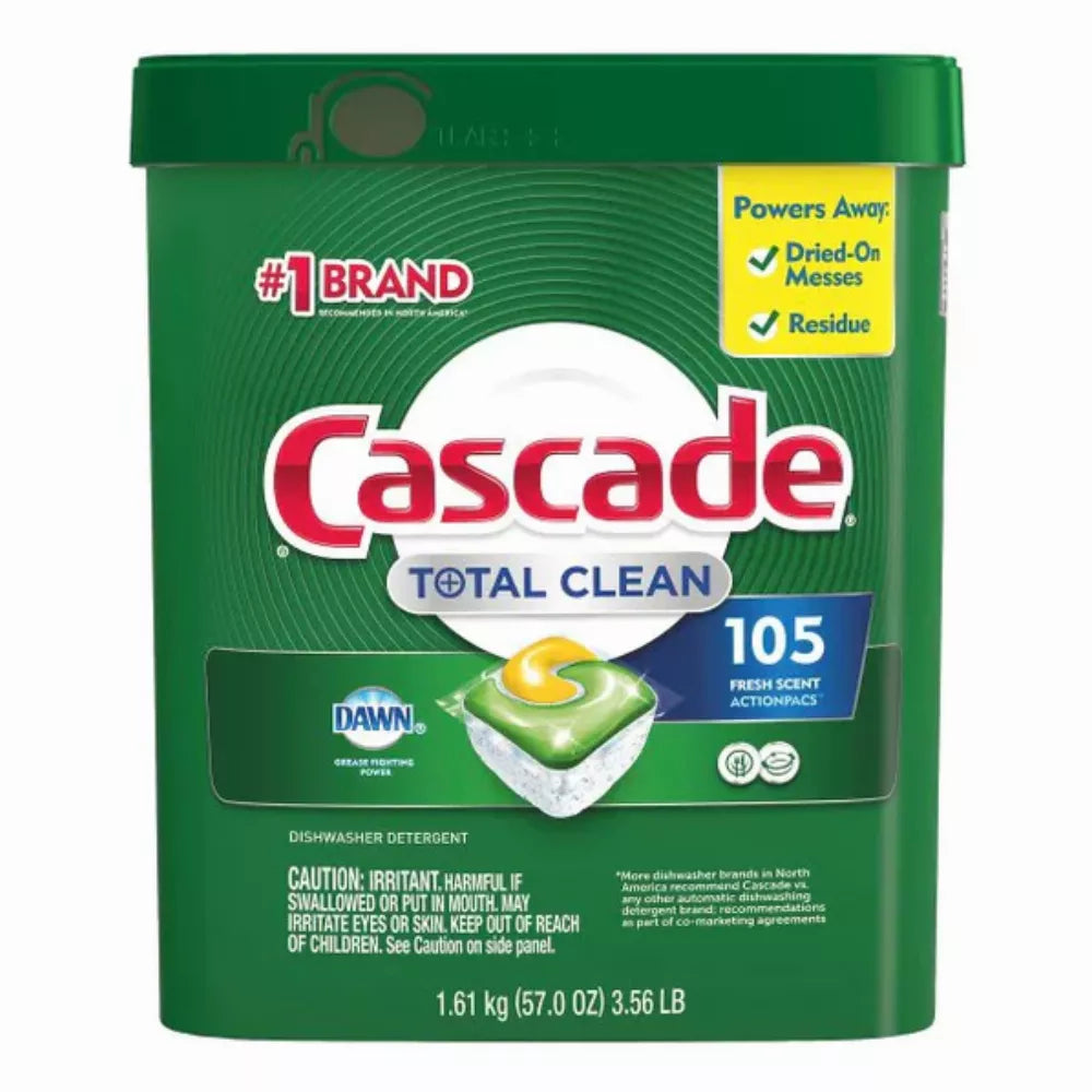 Cascade Total Clean ActionPacs, Dishwasher Detergent Pods, Fresh Scent (105 ct.)