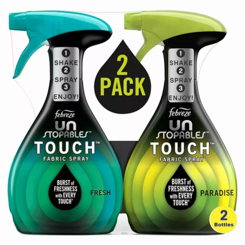 Febreze Unstopables Touch Fabric Spray and Odor Eliminator, Fresh and Paradise (27 oz., 2 pk.)