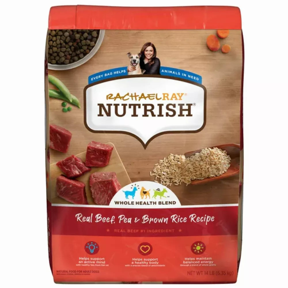 Rachael Ray Nutrish Real Beef, Pea & Brown Rice Recipe Dry Dog Food, 14 lb. Bag