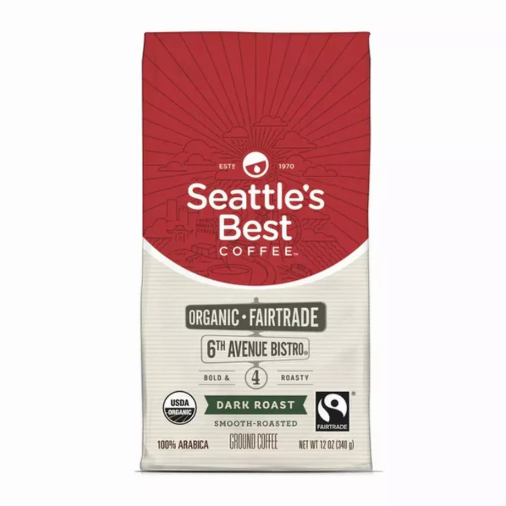 Seattle's Best Coffee 6th Avenue Bistro, Fair Trade Organic, Ground Coffee, 12 oz