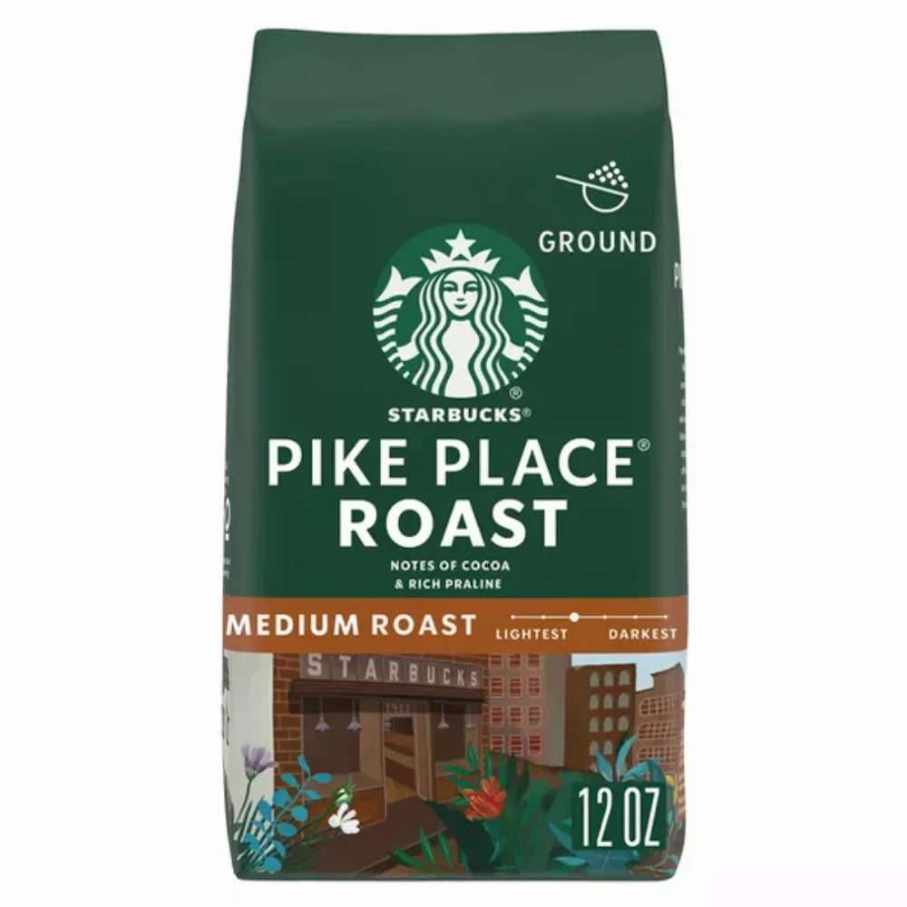 Starbucks Pike Place Roast, Ground Coffee, Medium Roast, 12 oz