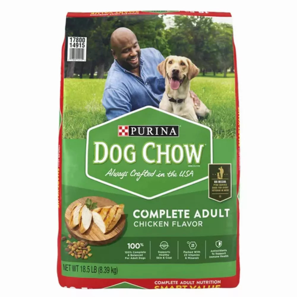 Purina Dog Chow Real Chicken Dry Dog Food, 18.5 lb Bag