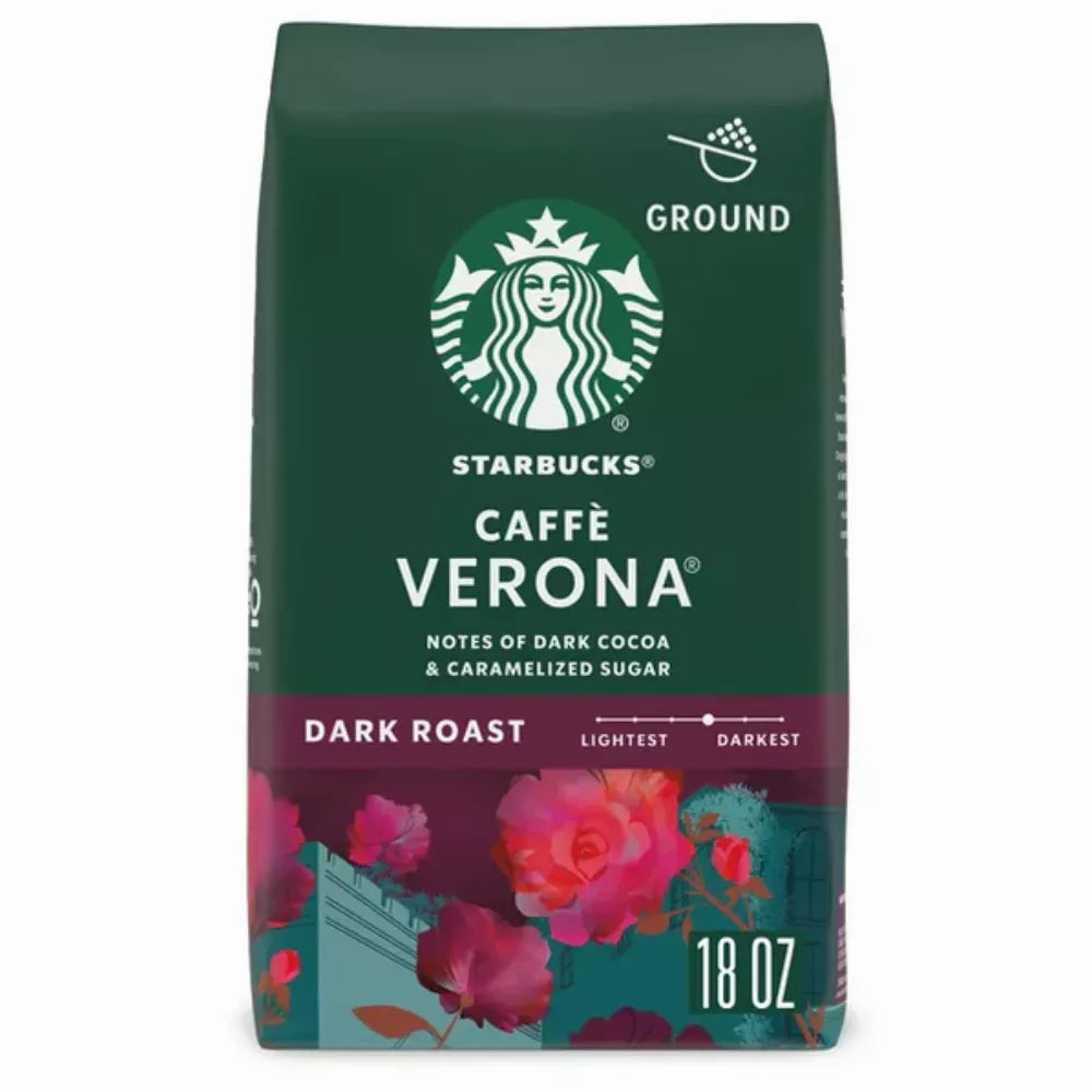 Starbucks Caffè Verona, Ground Coffee, Dark Roast, 18 oz