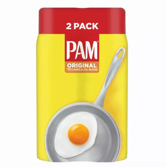 (2 Pack) PAM Original Cooking Spray, Canola Oil Nonstick Cooking & Baking Spray, 10 oz