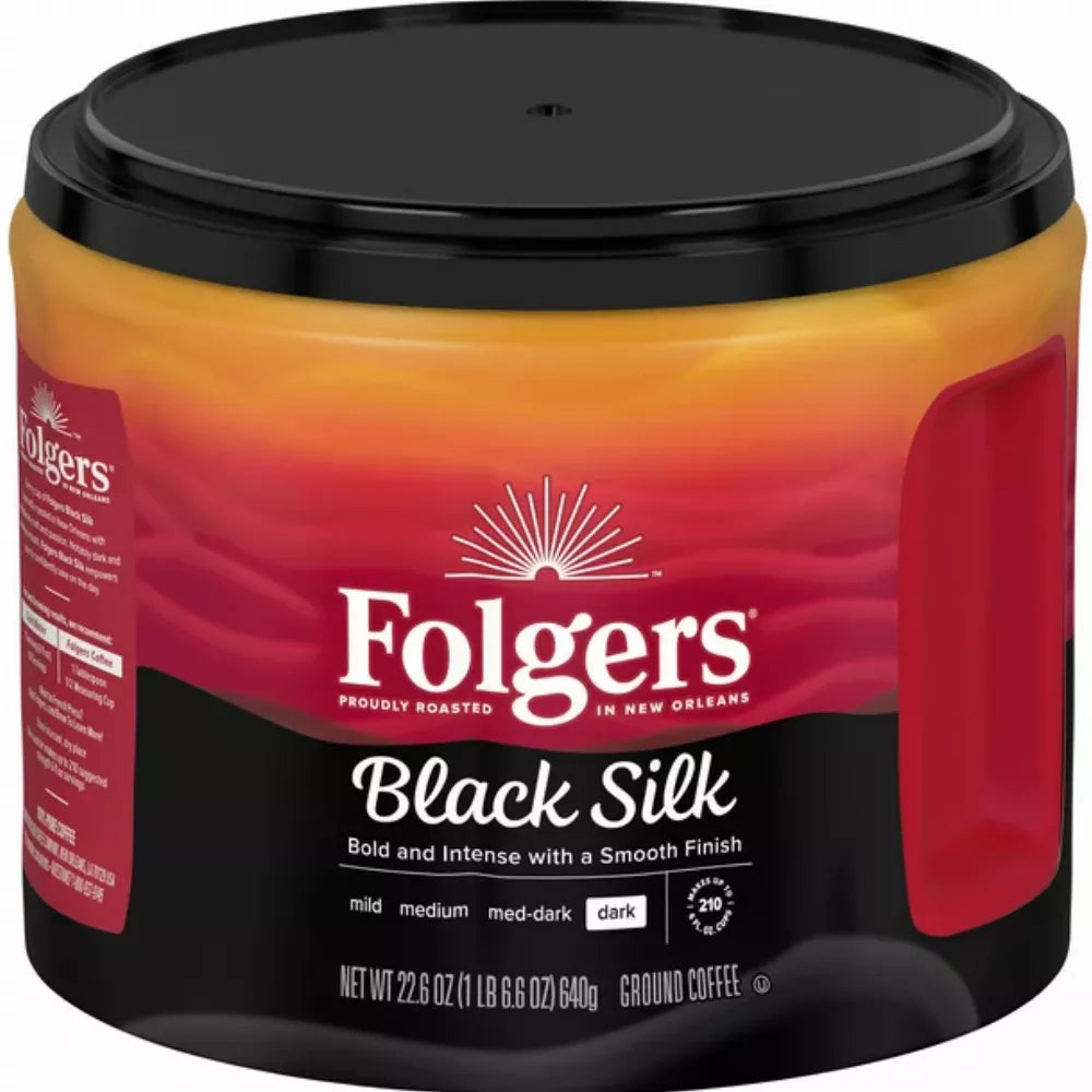 Folgers 2550030439 Black Silk 24.2 oz. Coffee Canister