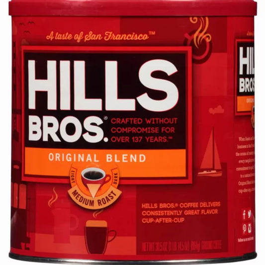 Hills Bros. Original Blend Ground Coffee, Medium Roast, 30.5 Oz. Can