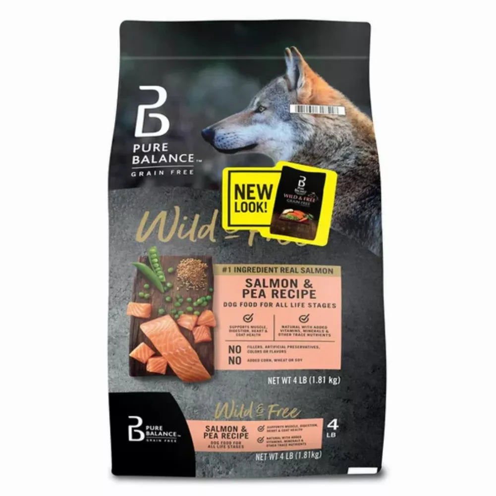 Pure Balance Wild & Free Salmon & Pea Recipe Dry Dog Food, Grain-Free, 4 lbs