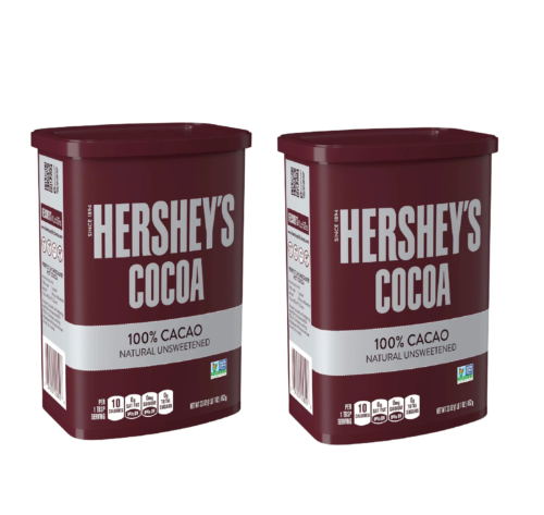 HERSHEY'S Natural Unsweetened Cocoa, Gluten Free, Can (23 oz.) 2 Pk