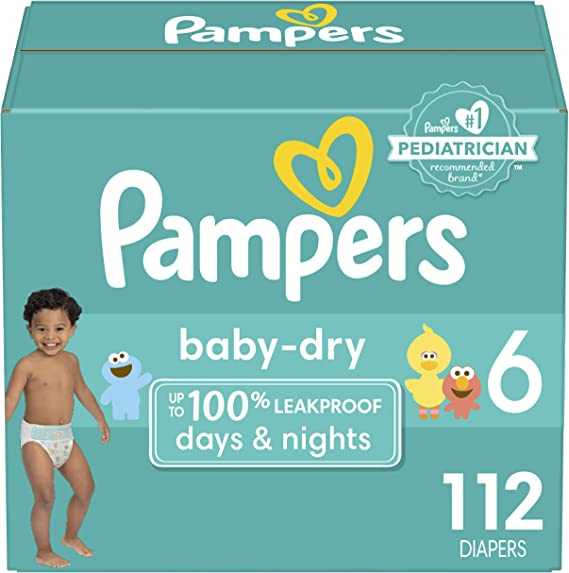 Diapers Size 6, 112 Count - Pampers Baby Dry Disposable Baby Diapers