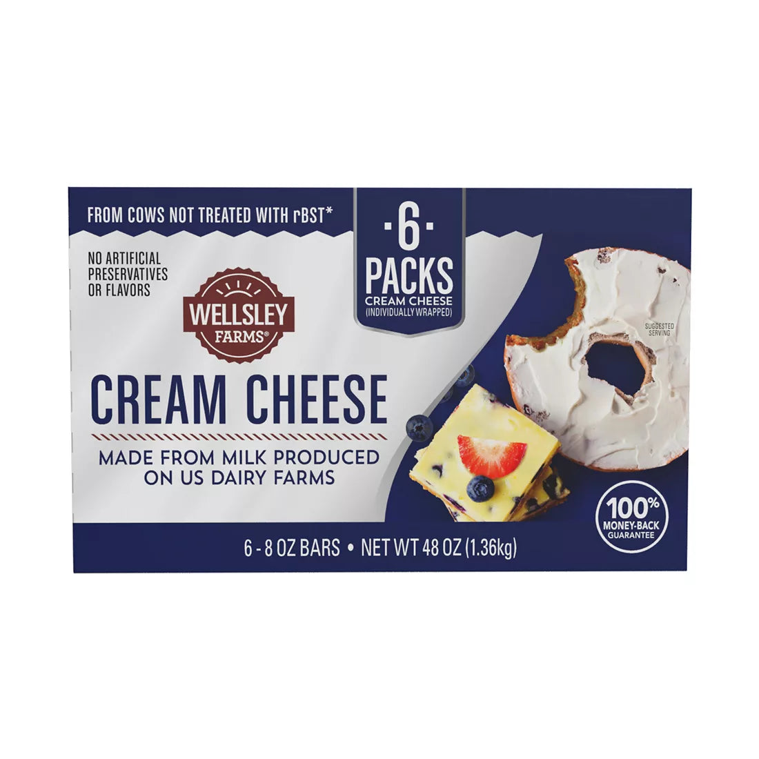 Wellsley Farms Cream Cheese Bar, 6 ct