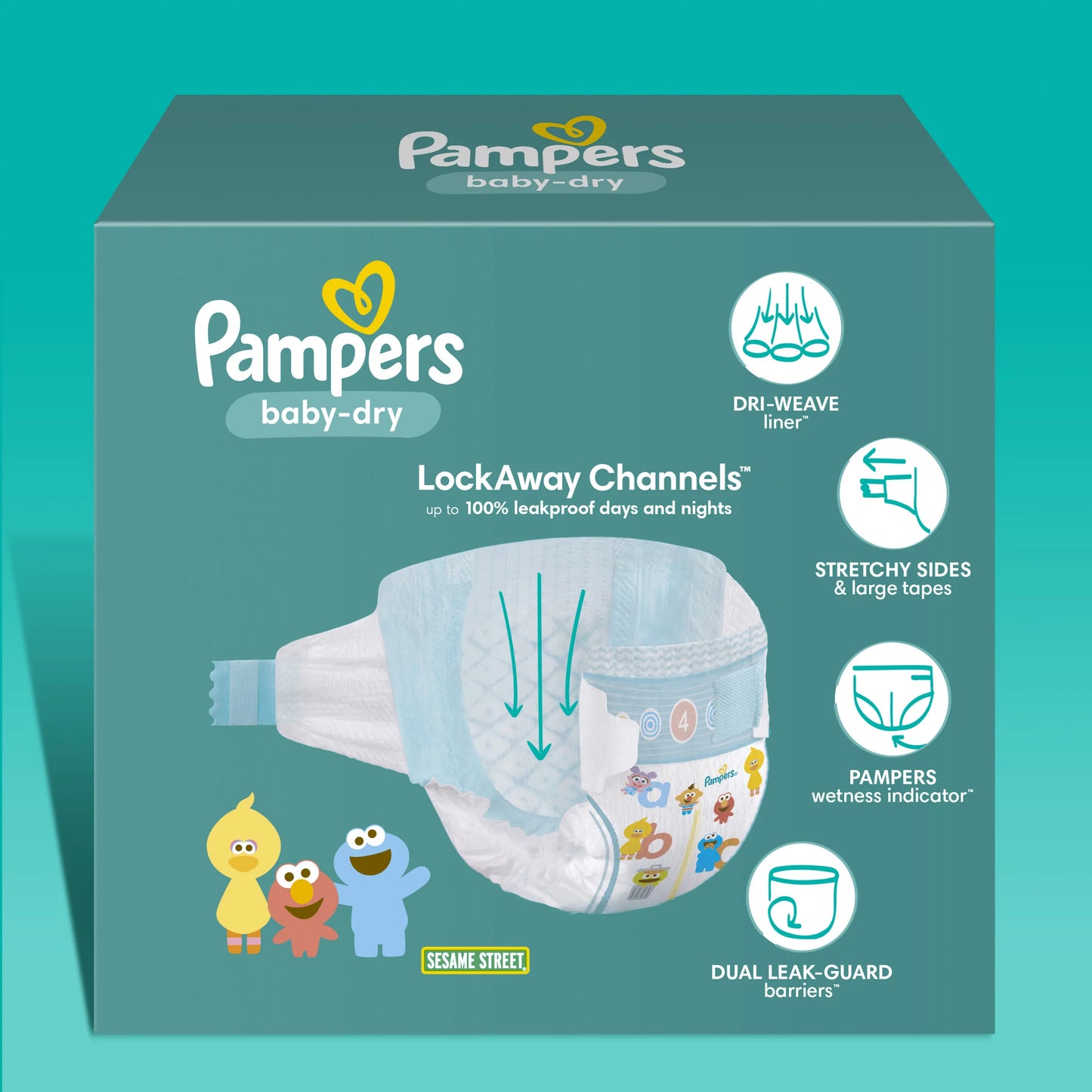 Pampers Baby-Dry Diapers Size  4 - 186 Count