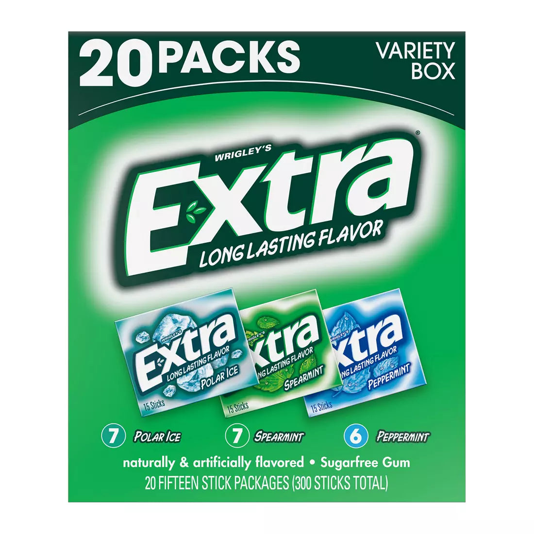 Extra Mint Sugar-Free Chewing Gum Bulk Variety Pack, 20 ct.