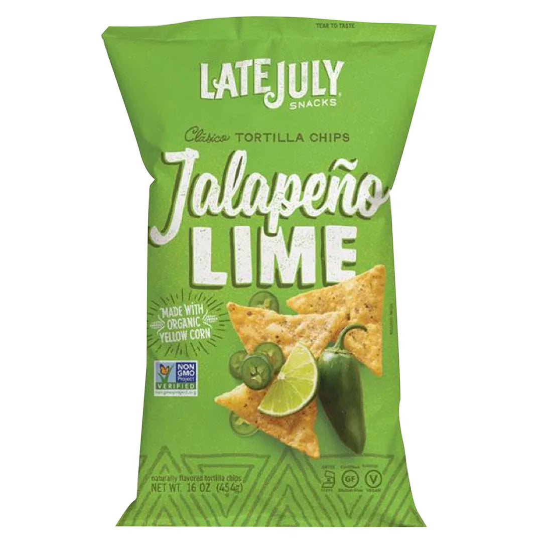 Late July Jalapeno Lime Tortilla chips, 16 oz.