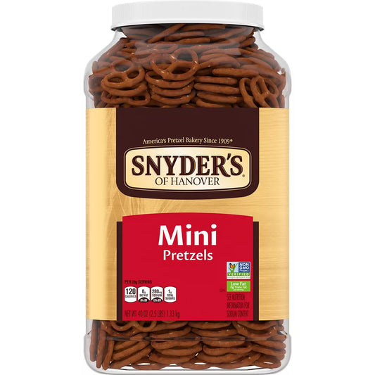 Snyder's of Hanover Mini's Pretzel Canister, 40 oz.