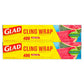 Glad Cling Plastic Wrap, 2 pk./400 sq. ft. - Clear