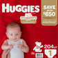 Huggies Little Snugglers Diapers, Size 1 - 204 ct
